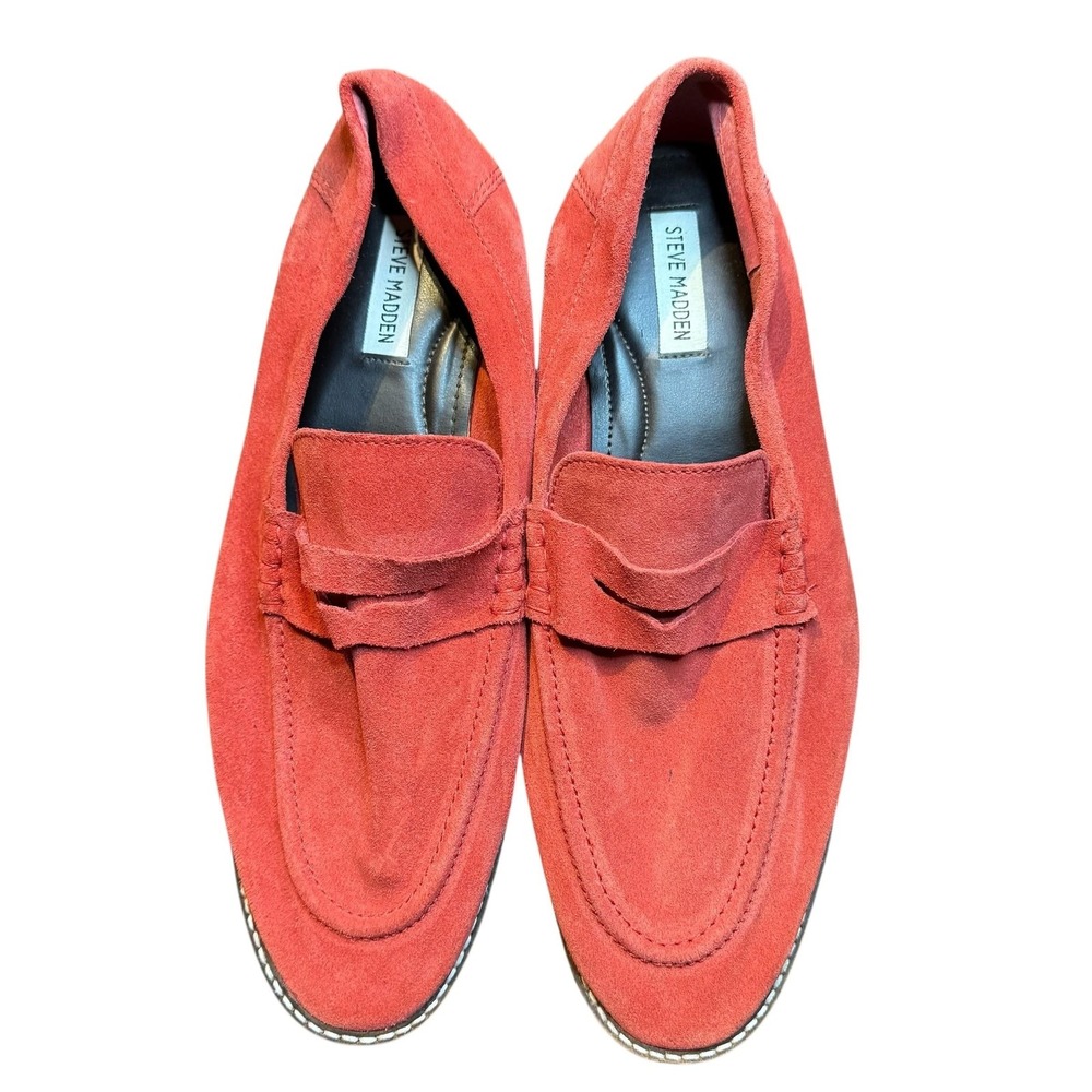 Steve Madden Shoes Mens Size 12 Red Levon Suede‎ Loafers Slip On Casual Dress